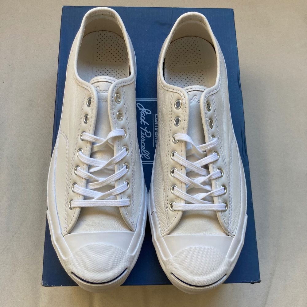 New Converse Jack Purcell Signature Leather Shoes - Size 10